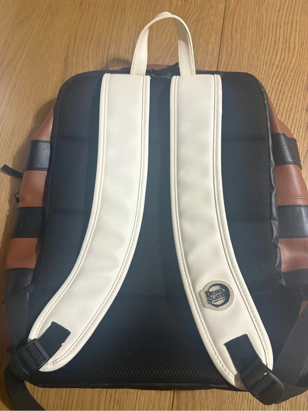 Brown Faux Leather Backpack with Black Accent Corners